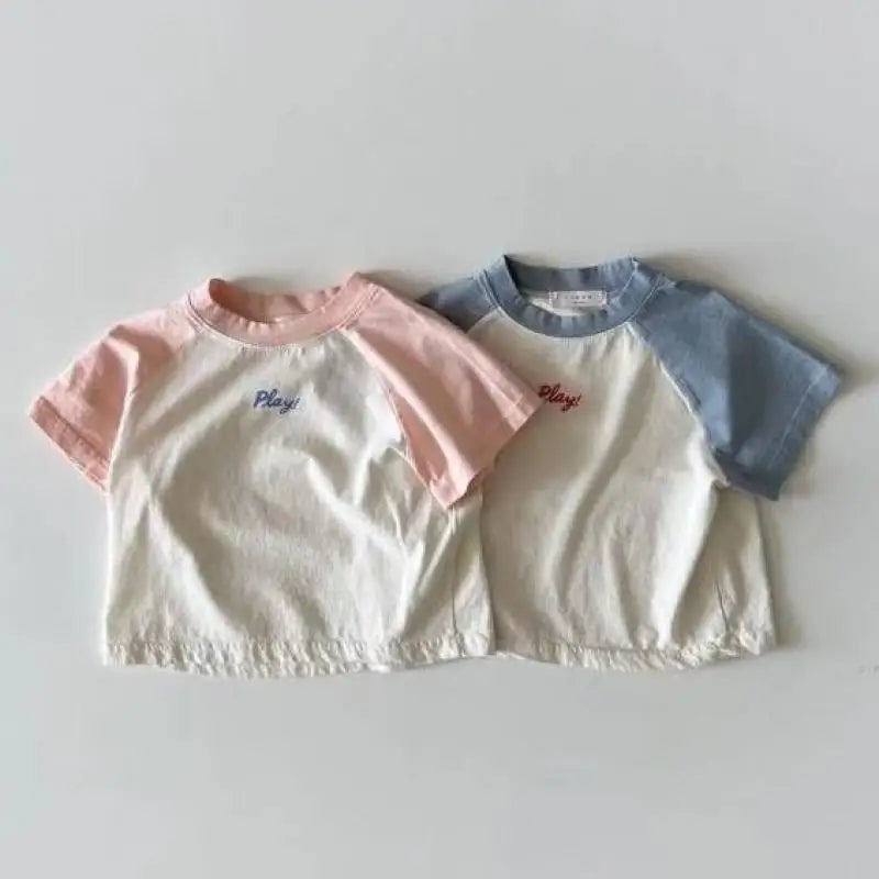 Daniel Short Sleeve Play Letter Tees - GuGuTon baby store - Baby Fashion - Toddlers Outfits - Babies Outfits - Toddler Clothes - Kids Clothing - Newborn Clothes - Newborn Wear - Kids Wear - Trending Clothes - Trending Outfits - Fall Fashion - Winter Fashion - Girls Clothes - Boys Clothes - Babies Wear - Kids Accessories - KidsWear - Summer Clothes - Summer Fashion - Summer Trend - Falls Sweaters - Tops - Bottom - Jeans - Blouse - Dresses - Newborn Dresses - Toys