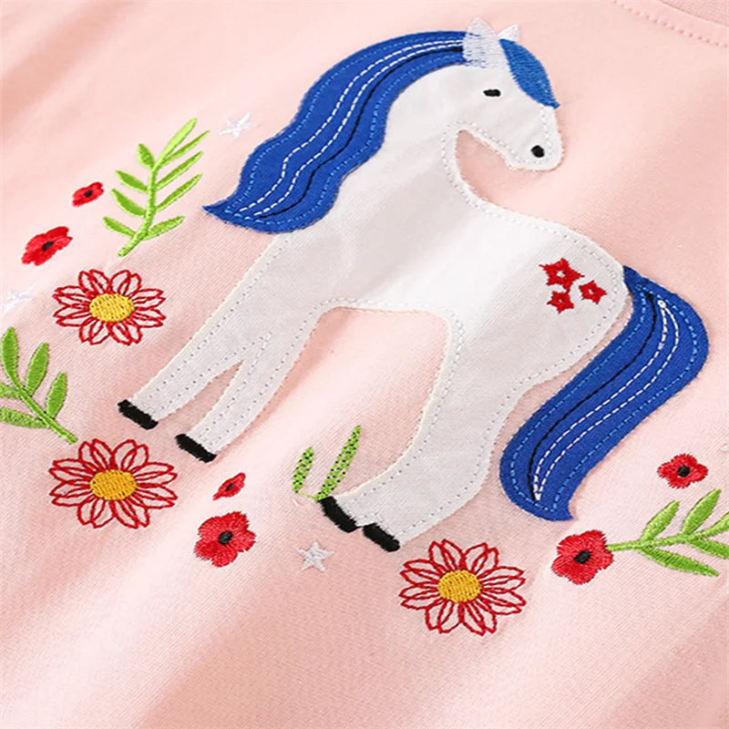 Mia New Arrival Ice Cream Embroidery Hot Selling Cotton Summer Girls