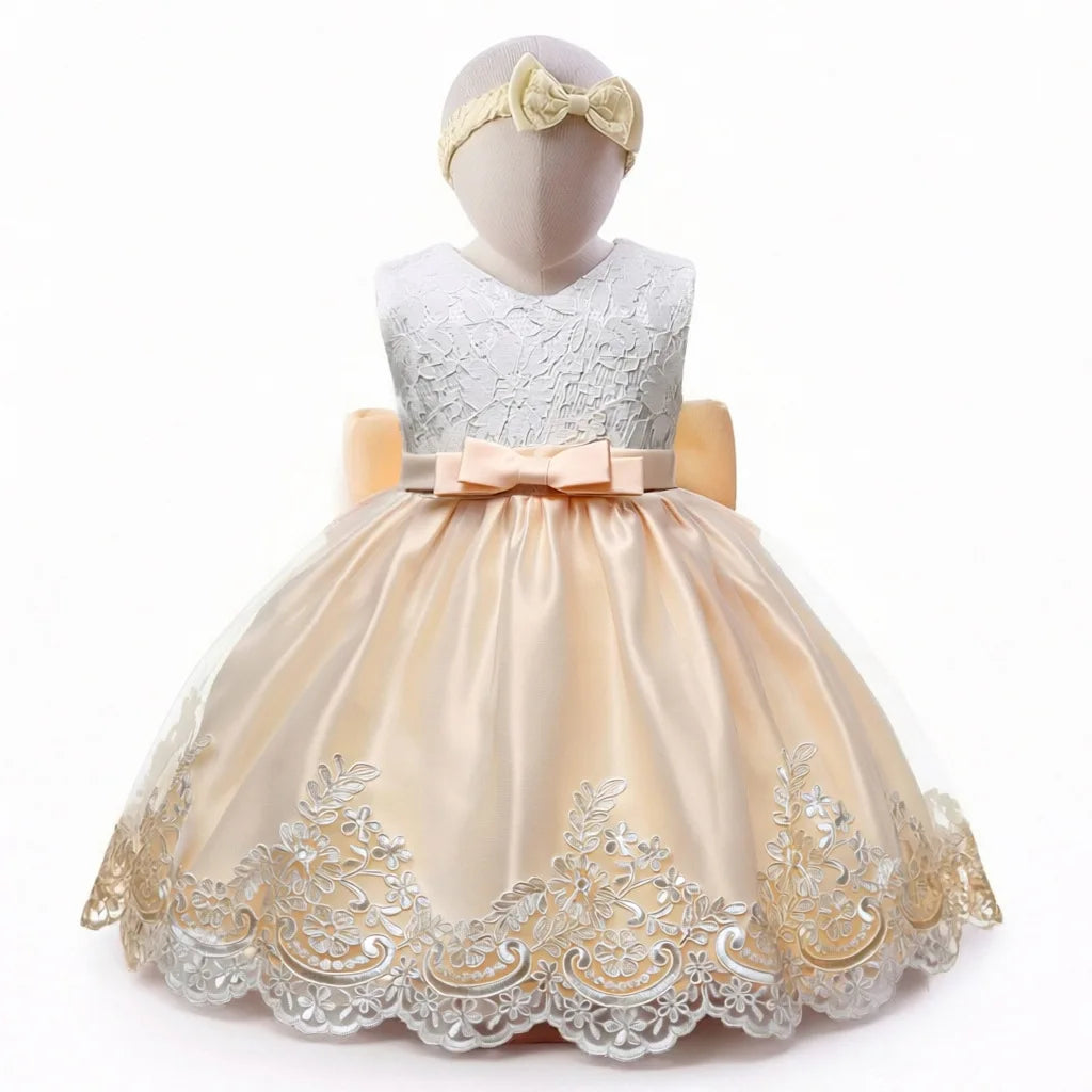 Baby Girl Dress, Little Princess Lace Color-block Baby First Year Old Summer Baby Dress