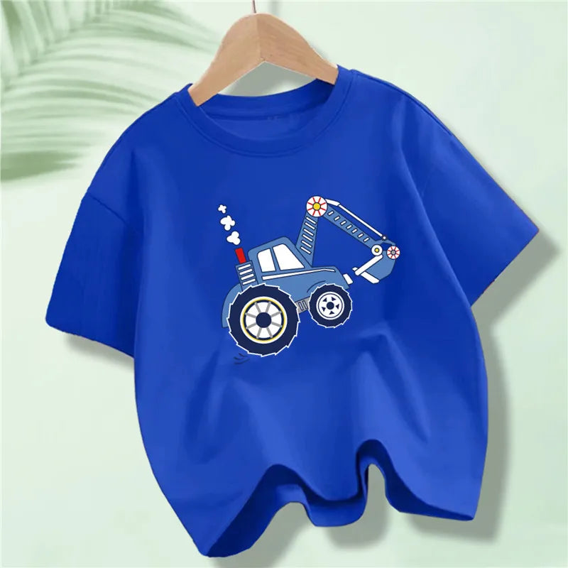 Martin Kids Cartoon Excavator Print T Shirt - GuGuTon baby store - Baby Fashion - Toddlers Outfits - Babies Outfits - Toddler Clothes - Kids Clothing - Newborn Clothes - Newborn Wear - Kids Wear - Trending Clothes - Trending Outfits - Fall Fashion - Winter Fashion - Girls Clothes - Boys Clothes - Babies Wear - Kids Accessories - KidsWear - Summer Clothes - Summer Fashion - Summer Trend - Falls Sweaters - Tops - Bottom - Jeans - Blouse - Dresses - Newborn Dresses - Toys