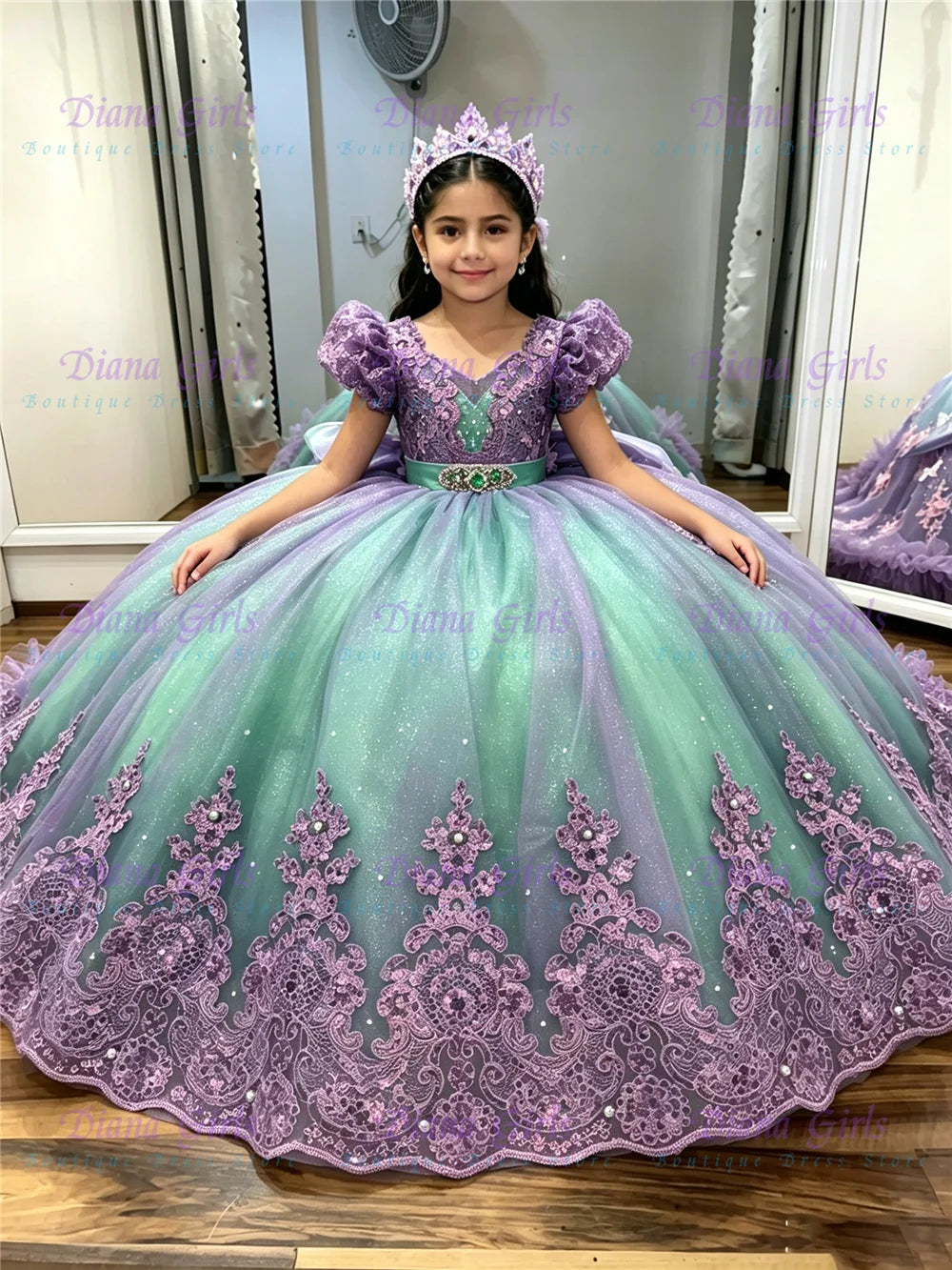 Gorgeous Flower Girl Dresses Quality Lace Applique Off Shoulder First Communion Dress