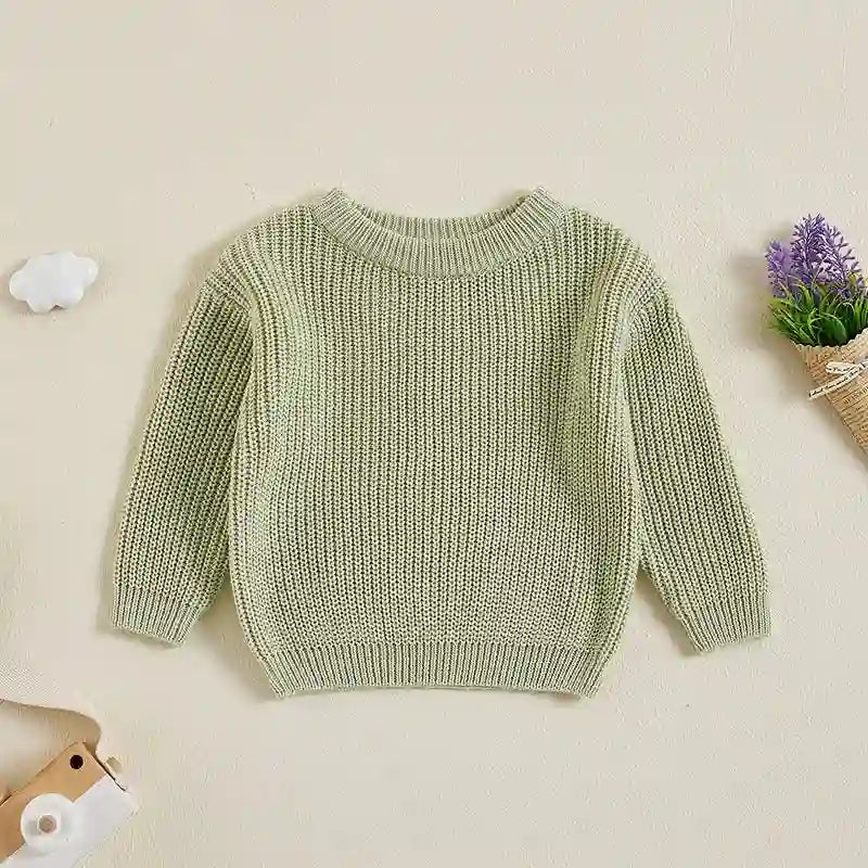 Angie Round Neck Long Sleeve Pullover Sweater