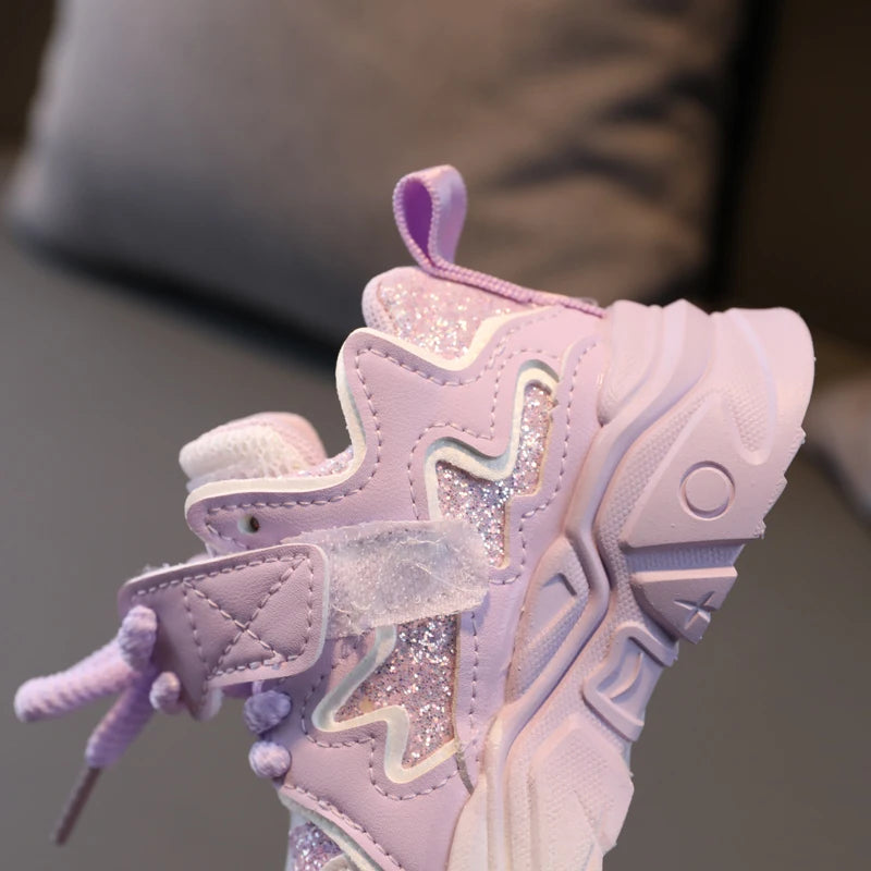 Children's Shoes 2026 New Toddler Girls Sport Shoes Soft Sole Breathable Outdoor Tennis Fashion Kids Sneakers EU21-30