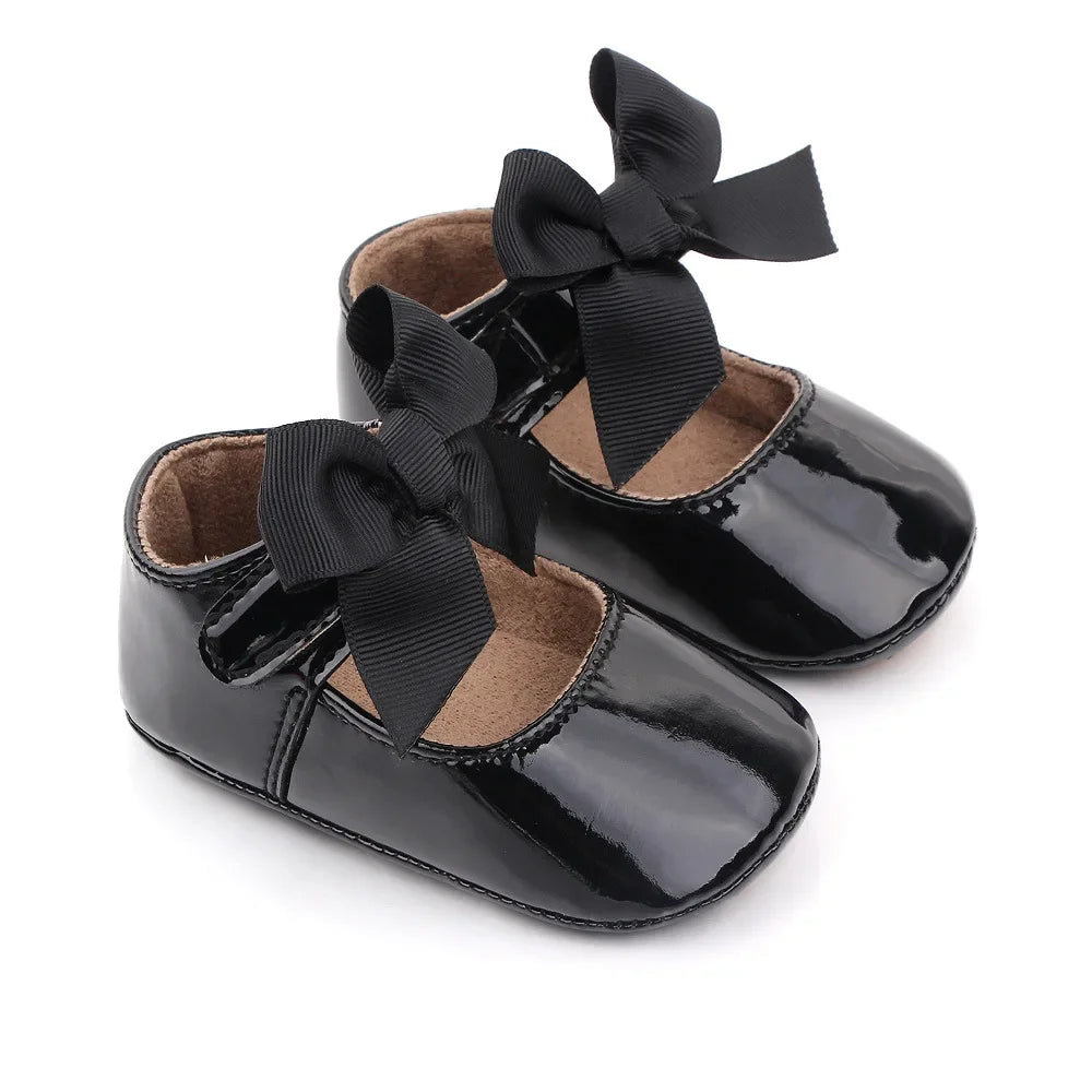 PU Princess Baby Girl Shoes for Newborn for Birth Big Bow Wedding first Walker PU Leather Toddler Girl Shoes 1 Year