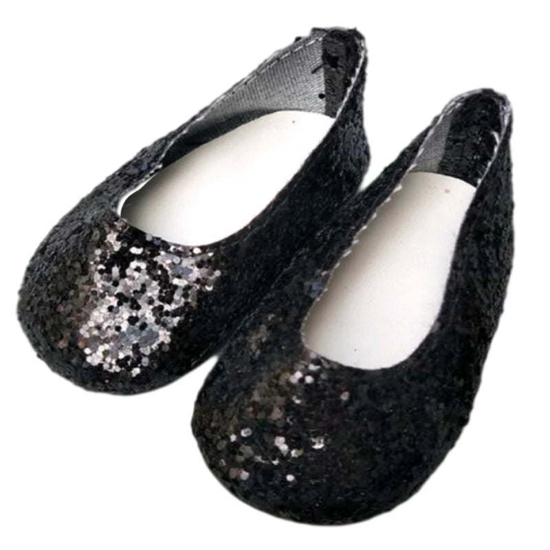 Baby Doll Shoes for 43cm Born Baby Doll Single Shoes Fits for 18" Girl Doll Sequin Shoes Accessories