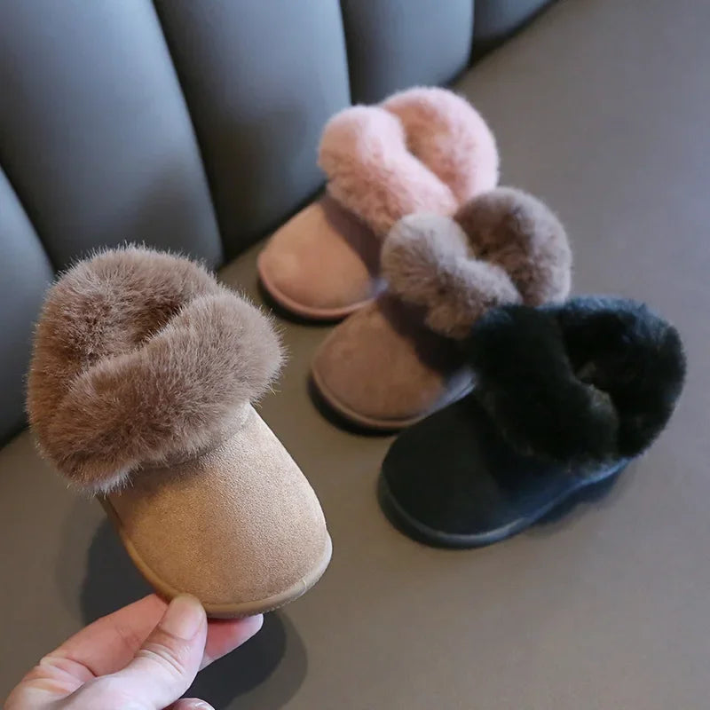 Baby Girl Shoes Snow Boots Kids Cotton Shoes Plush Warm First Walkers Non-slip Infant Boots