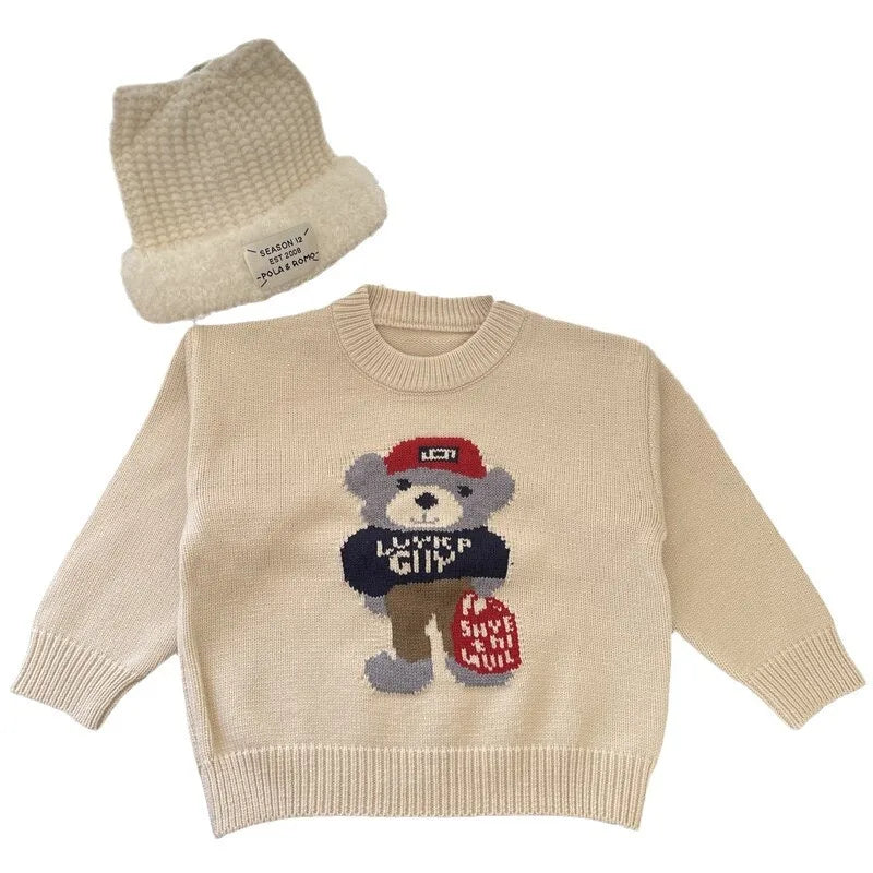 Jose Spring Autumn Children Round Collar Sweater