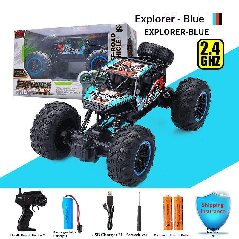 Large Size 2.4g Remote Control Monster Truck 4wd Professional High Speed Rechargeable Off Road Climbing Car Toy For Boys Kids