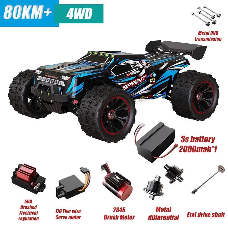 1:16 RC Cars 85KM/H Or 50KM/H 4WD RC Car High Speed Drift Monster 4x4 Truck for Kids Vs Wltoys 124017 3s Battery Vs SG116 MAX