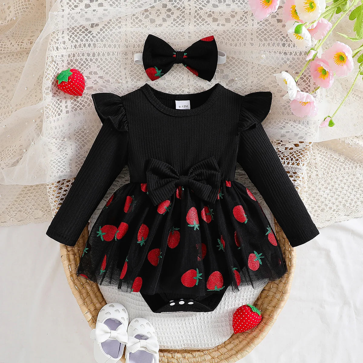 Zaila Baby Girl Autumn Skirt with Strawberry Print