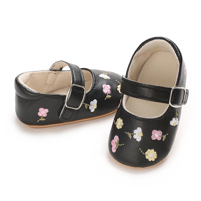 Spring And Autumn Baby Girl's Walking Shoes Anti Slip One Year Old Soft Soled Baby Shoes Princess Shoes Single Shoes