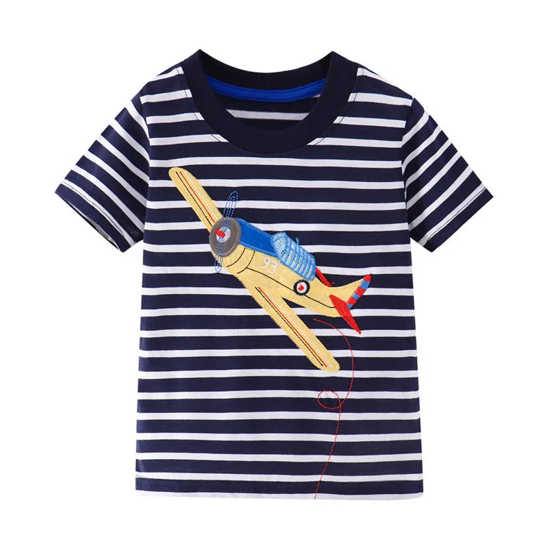 Dylan Cottton Hot Air Balloon Striped Tees