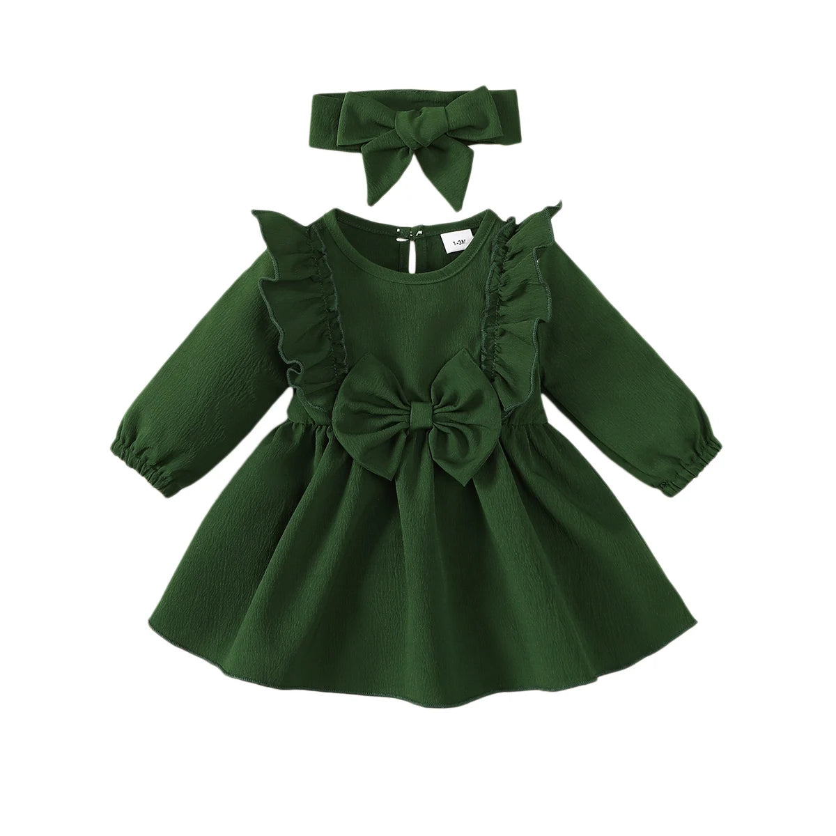 Della Christmas Dresses for Baby Girls - Long Sleeved with Bow