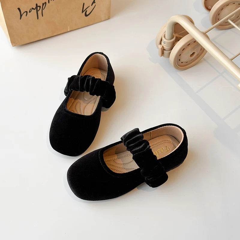 Spring Girl's Casual Shoes Round Toe Shallow Hook-loop Chic Kid's Flat Shoe Solid Colors Anti-slip Daily Comfy Children Shoe