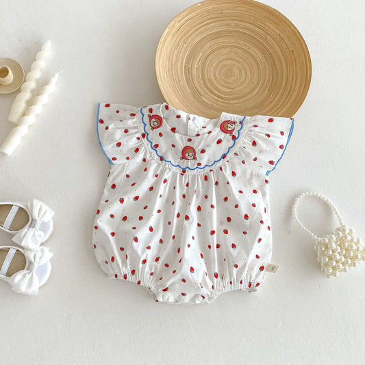 Sleeveless Strawberry Romper