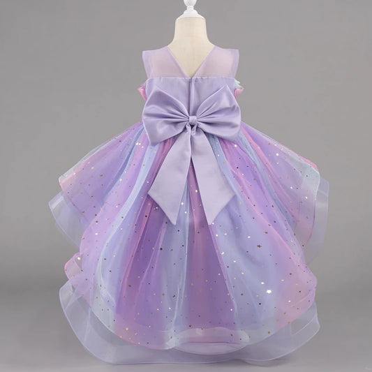 Girls Princess Dresses Tailing Flower Sleeveless Kids Wedding Dresses