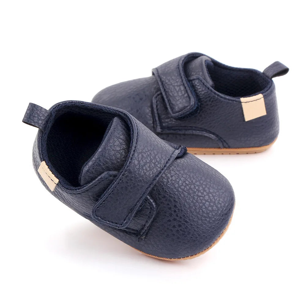 Newborn Baby Shoes Baby Boy Girl Shoes Classic Leather Rubber Sole Anti-slip