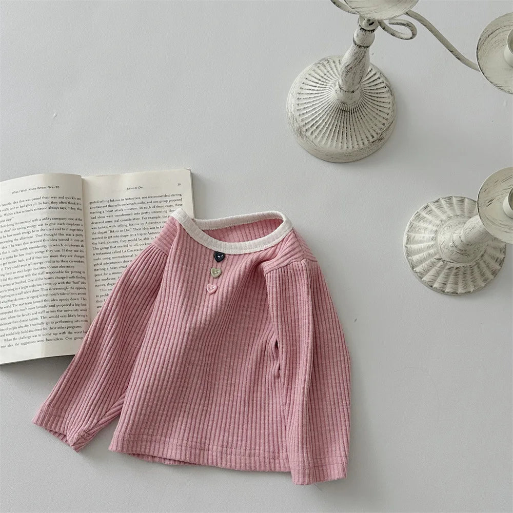 Lorena Cute Pit Strip Love Button Bottoming Top