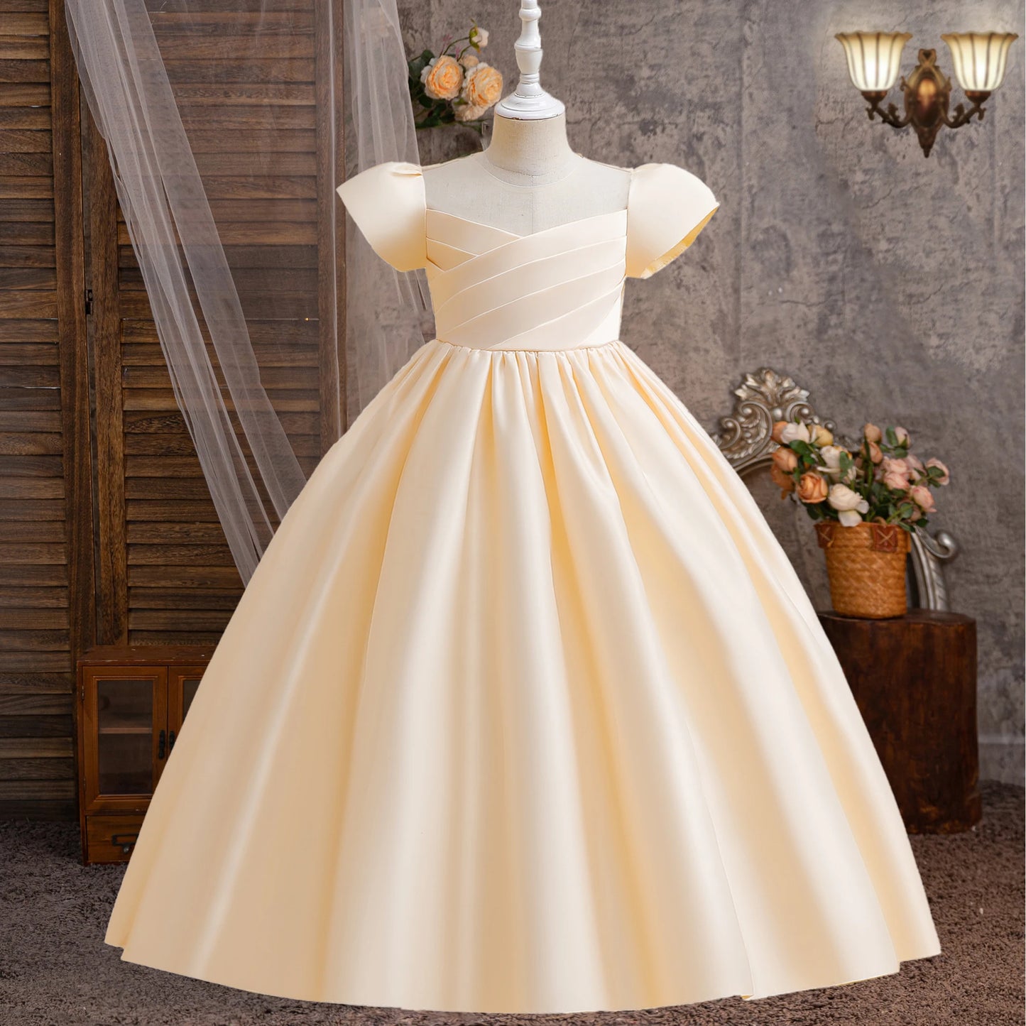 Elegant Baptism Bridesmaids Party Wedding Birthday Princess  Girl Dresses