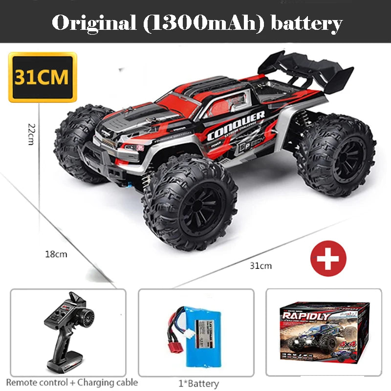 16103 Fast Rc Cars 50km/h 1/16 Off Road 4WD with LED Headlights,2.4G Waterproof Remote Control Monster Truck for Adults and Kids