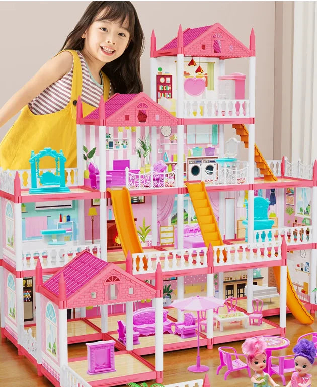 3D Assembly Diy Mini Toy House Accessories Villa Princess Castle Girl Birthday Gift Assembly Toy House