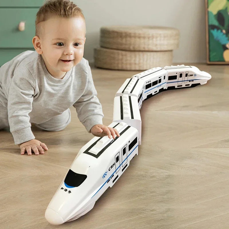 Kids DIY High-Speed Railway Train Toy with Electric Sound and Light