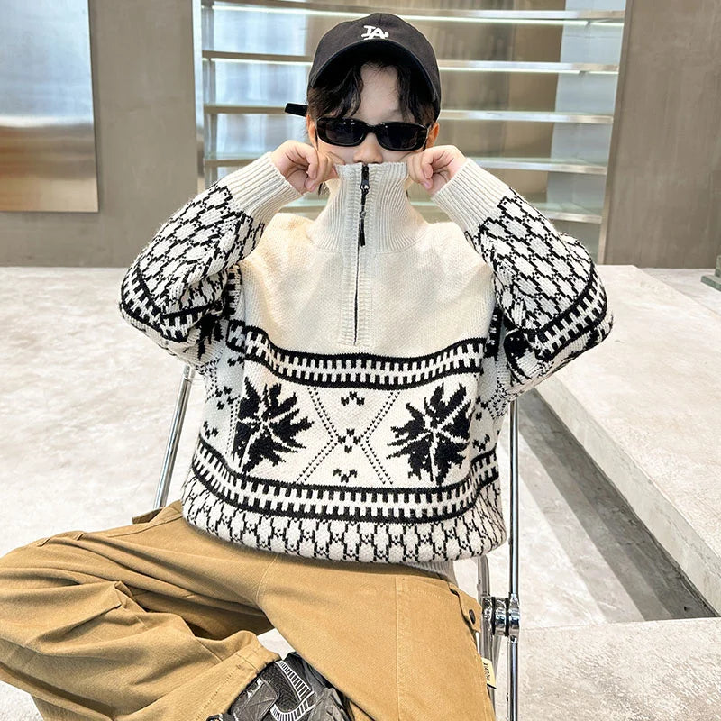 Milan Long Sleeve Teenager Polo Collar Sweater - GuGuTon baby store - Baby Fashion - Toddlers Outfits - Babies Outfits - Toddler Clothes - Kids Clothing - Newborn Clothes - Newborn Wear - Kids Wear - Trending Clothes - Trending Outfits - Fall Fashion - Winter Fashion - Girls Clothes - Boys Clothes - Babies Wear - Kids Accessories - KidsWear - Summer Clothes - Summer Fashion - Summer Trend - Falls Sweaters - Tops - Bottom - Jeans - Blouse - Dresses - Newborn Dresses - Toys