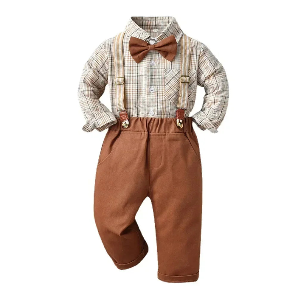 Autumn Cotton Long Sleeve Pants Set for Boys