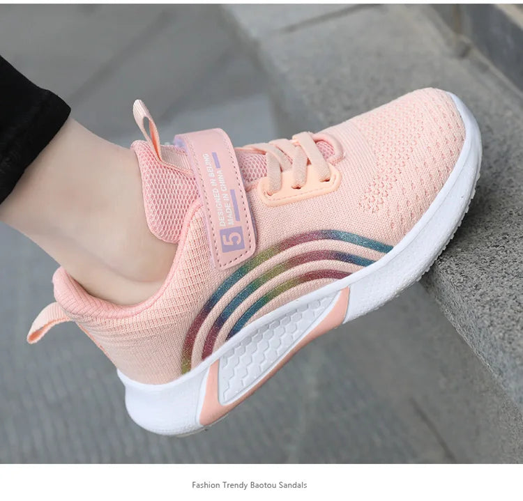 New Design Red Trainers Shoes for Kids Girls Comfortable Platform Girl Sports Shoes Large Size 38 Children's Running Sneakers