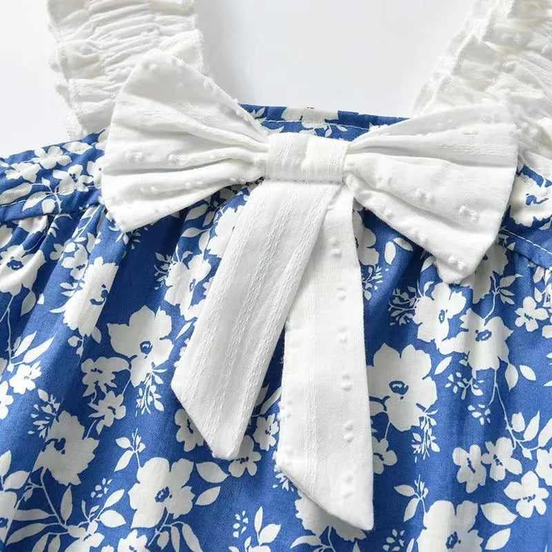 Lace Ribbon Romper Set