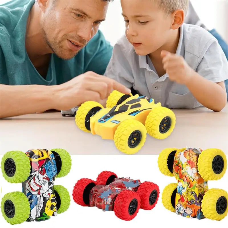 Mini Inertia Car Toys For Children Collision Automatic Turnover Double-Sided Running Car Toy