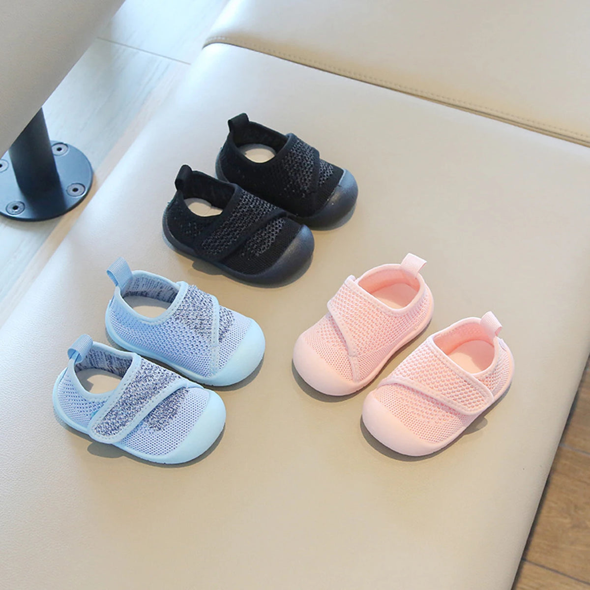 Baby Boys Girls Walking Shoes Spring Autumn Kids Casual Shoes Mesh Children Soft Sole Anti Slip Infant Newborn Knitted Shoes