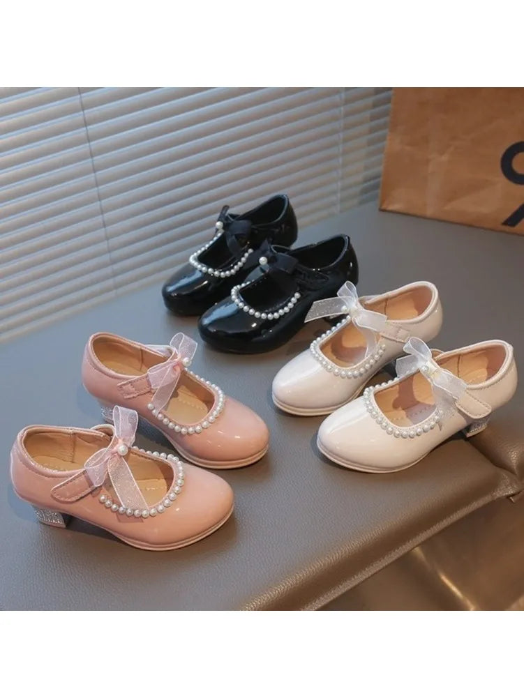 French Girl Heels Spring New Bow Girl Princess Shoes Soft Sole Girl Shoes Performance Shoe Fashion Women Shoes Туфли Для Девочки