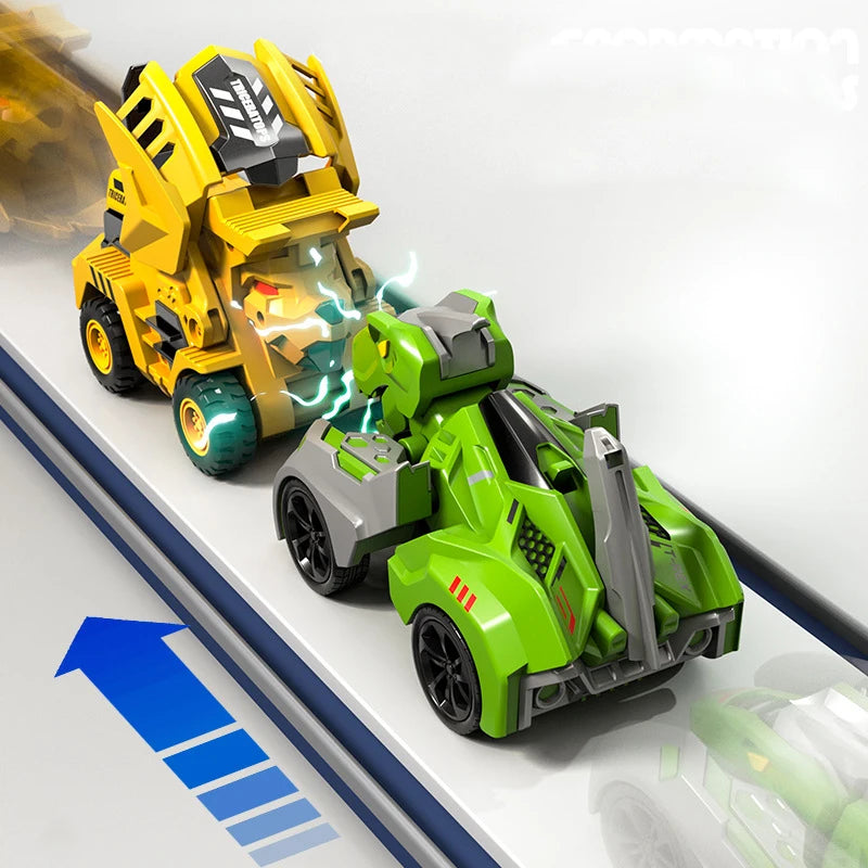 2 In 1 Transforming Dinosaur Car Automatic Transform Robot Diecasts