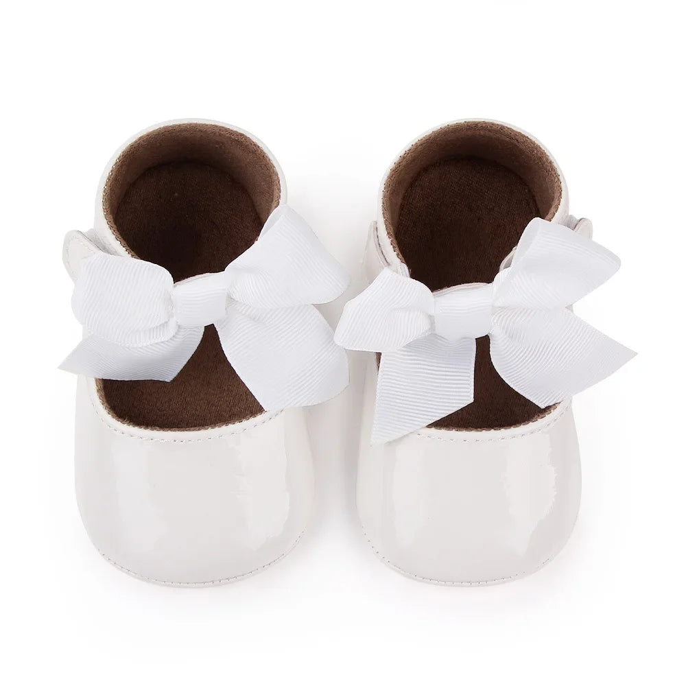 PU Princess Baby Girl Shoes for Newborn for Birth Big Bow Wedding first Walker PU Leather Toddler Girl Shoes 1 Year