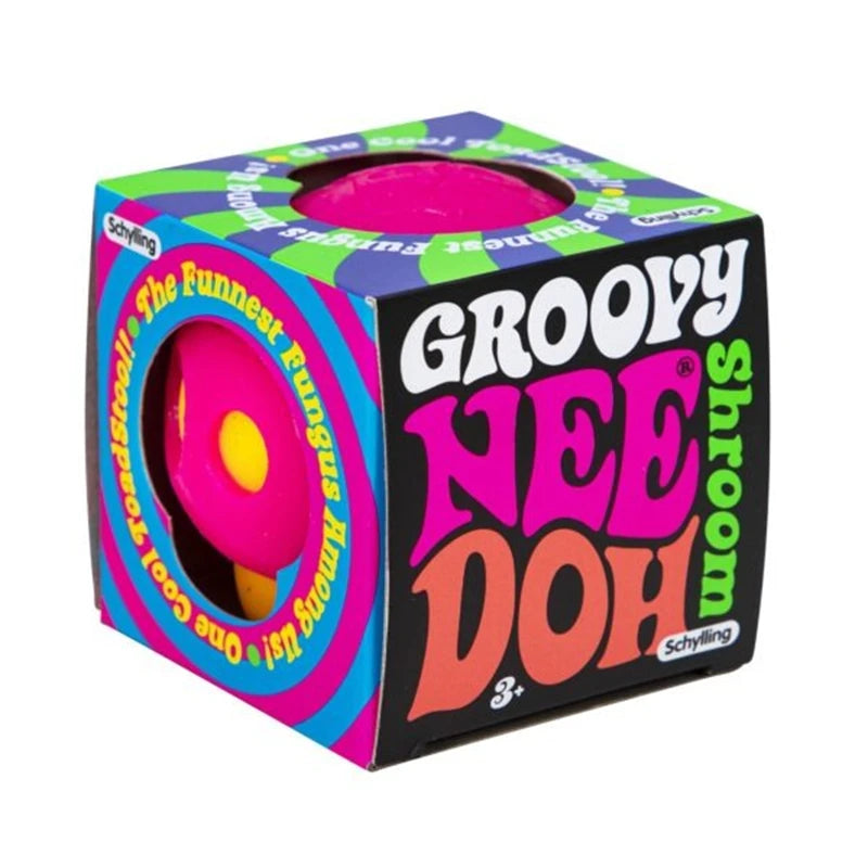 Needoh Groovy Shroom Squishy Fidget Toy Retro Mushroom Soft Stress Ball Non-toxic Anxiety Relief Calm Down Desk Accompany Toy