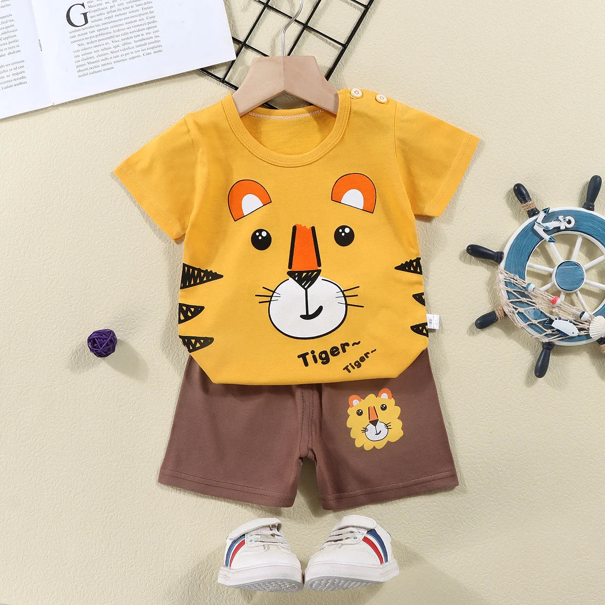 Boys Cotton T-shirt Shorts Set for Ages