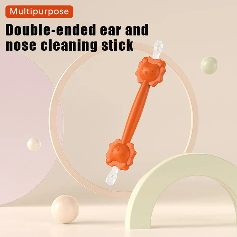 CARLOS Baby Cleaner Spoon Double Headed Multifunctional Ear Nose Cleaning Stick Silicone Clean Tweezers