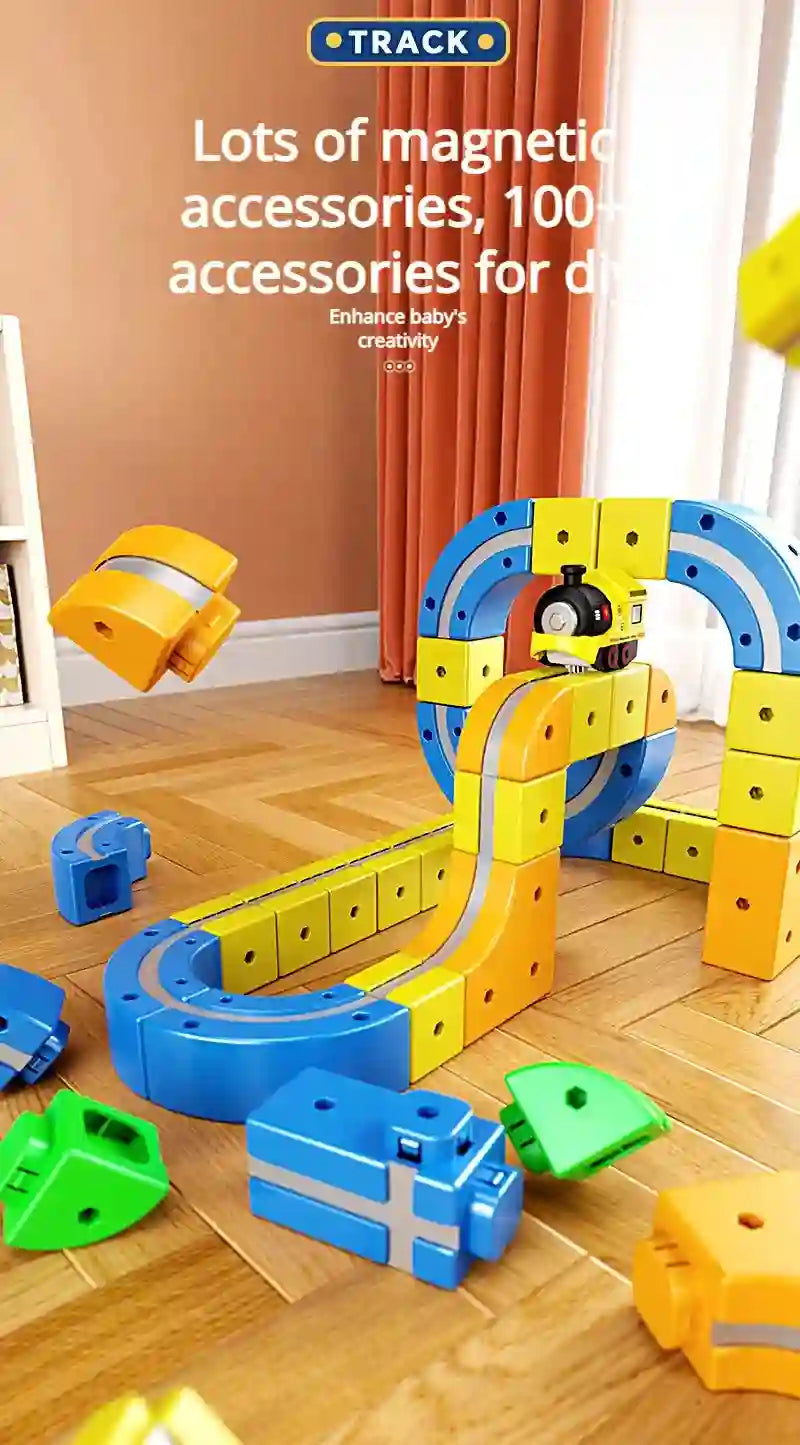 DIY Electric Magnetic Track Set With High-Speed Rail Vehicles (1-100+pieces)