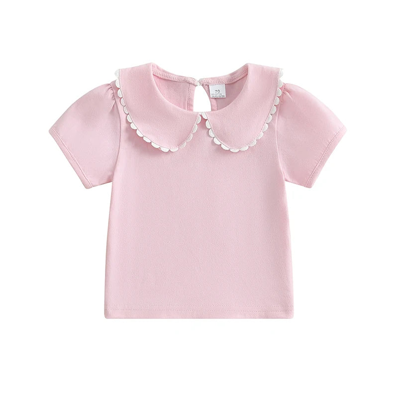 Lia Adorable Blouse with Cute Doll Collar Top