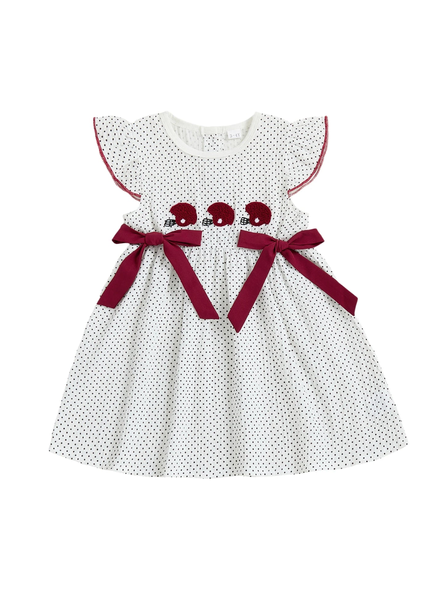 Toddler Girl Sleeveless Ruffle Dress with Round Neck and Polka Dot Print A-Line Summer Dress for Baby Girl Cute Casual Dress
