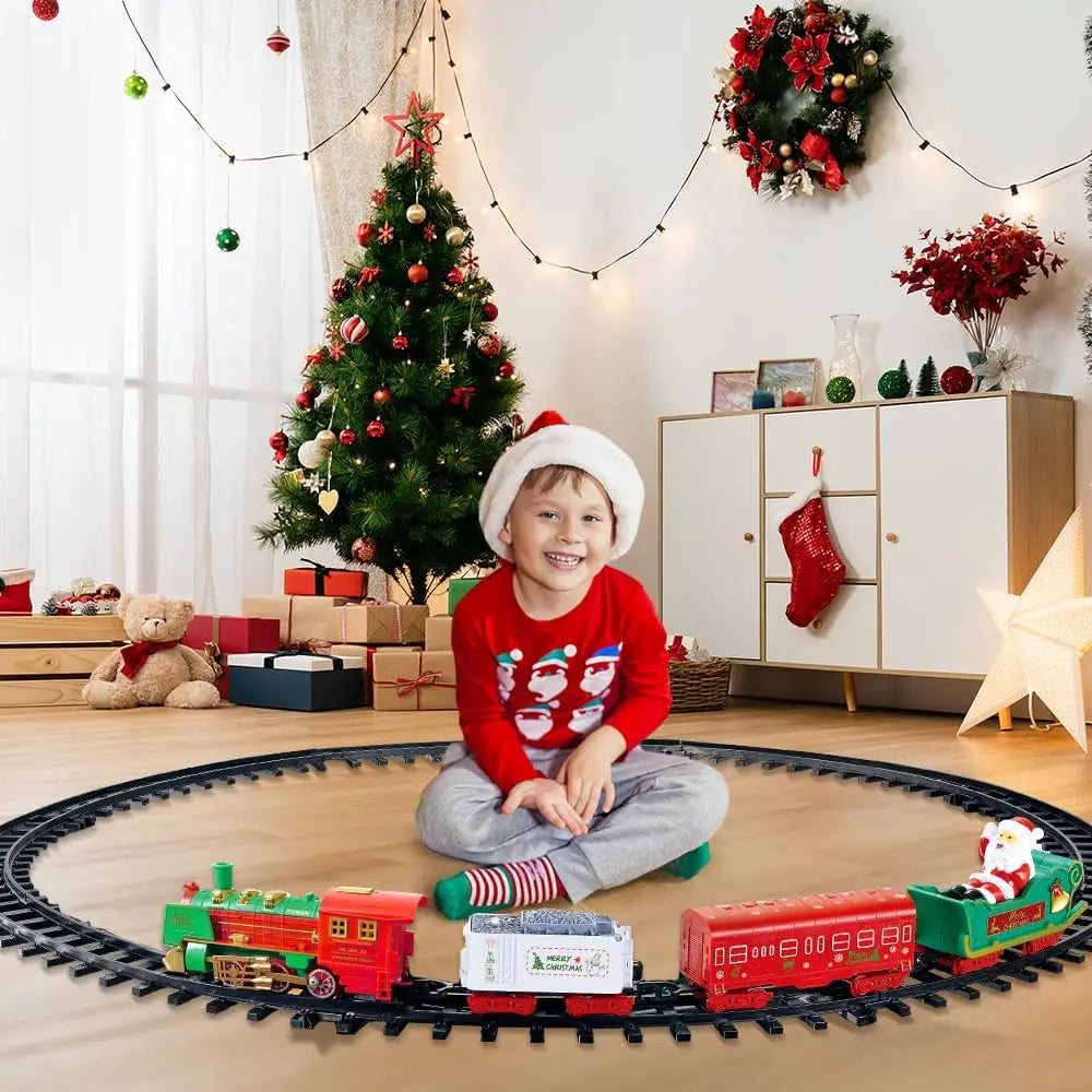 VATOS Hanging Christmas Train Set Toy Light and Sound Train