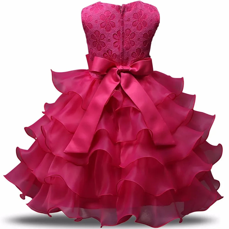 Flower Girl Dress For Wedding Baby Girl 2-8 Years Birthday Outfits Children's Girls First Communion Dresses Girl Kids Party Wear