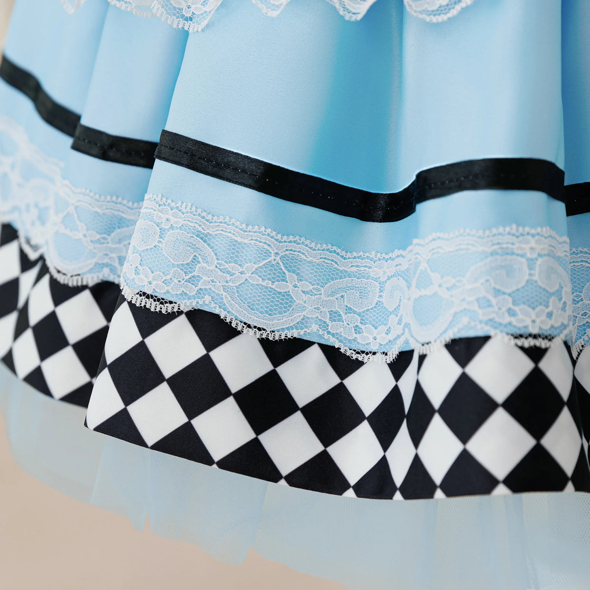 Baby Girl Dress Alice in Wonderland Girl Performance Costume Pleated Skirt Printed Lace Princess Dress