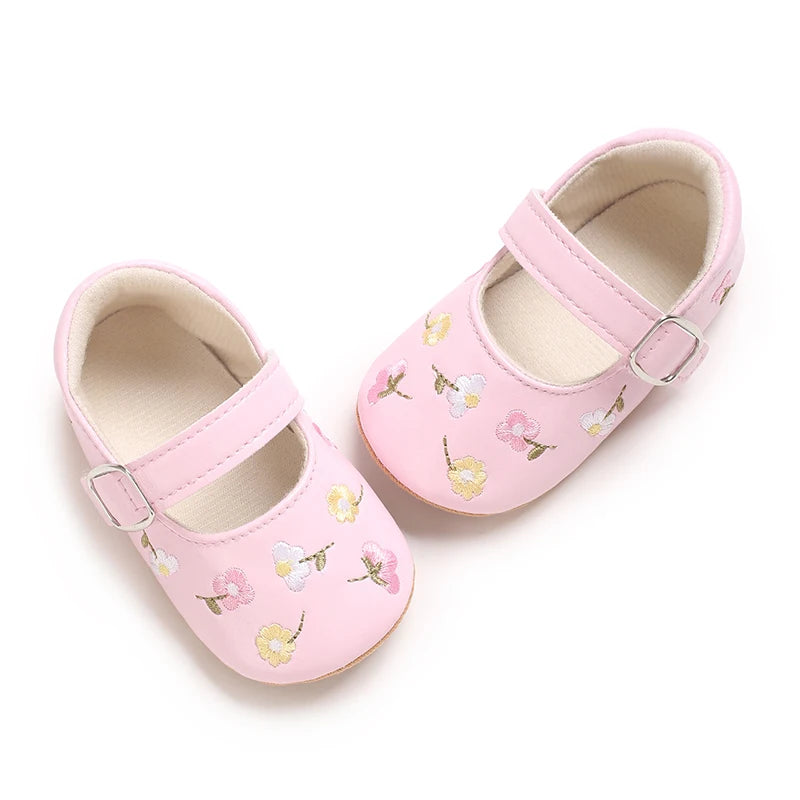 Spring And Autumn Baby Girl's Walking Shoes Anti Slip One Year Old Soft Soled Baby Shoes Princess Shoes Single Shoes