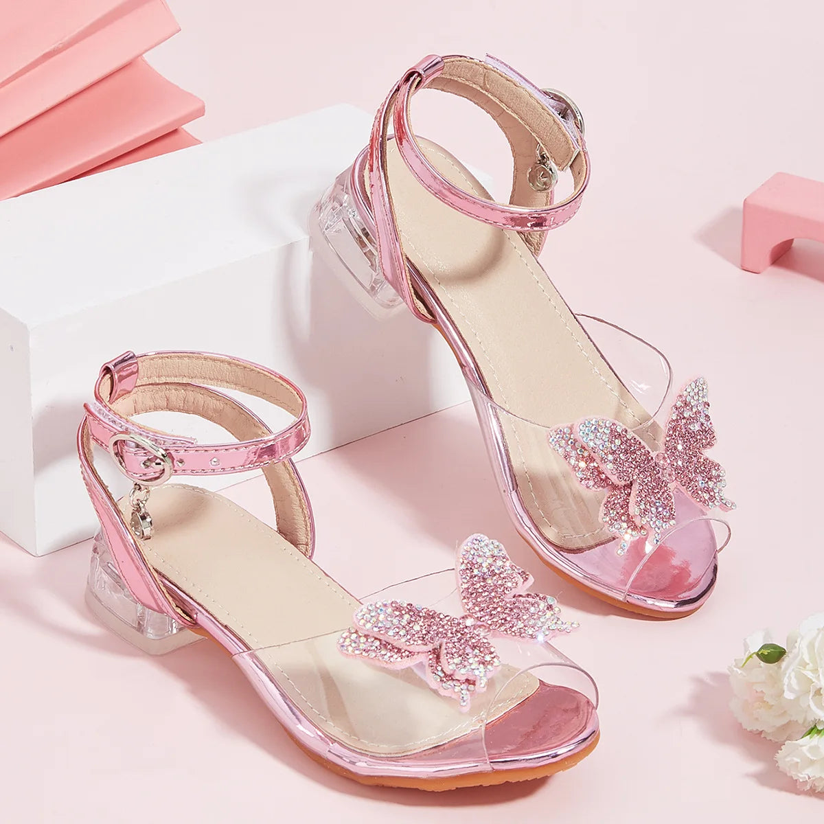 2025 Summer New Fish Mouth Child Water Diamond Sandals