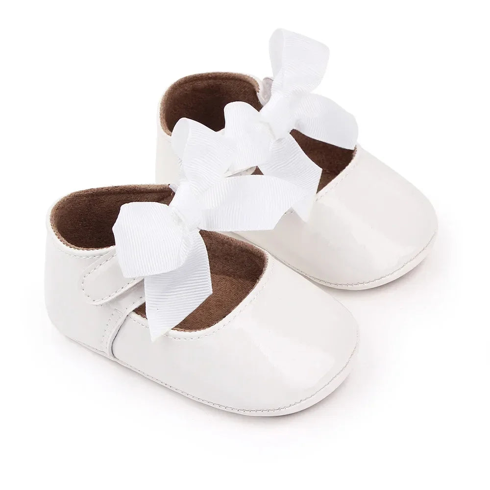 PU Princess Baby Girl Shoes for Newborn for Birth Big Bow Wedding first Walker PU Leather Toddler Girl Shoes 1 Year