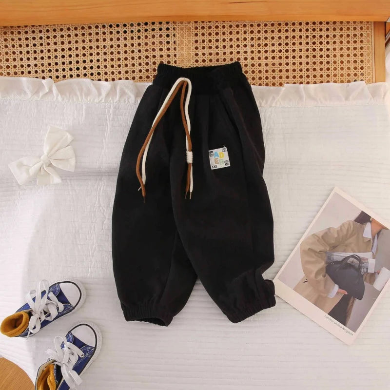 Eric Fashion Boys Casual Sport Pants Casual Solid Color Wide