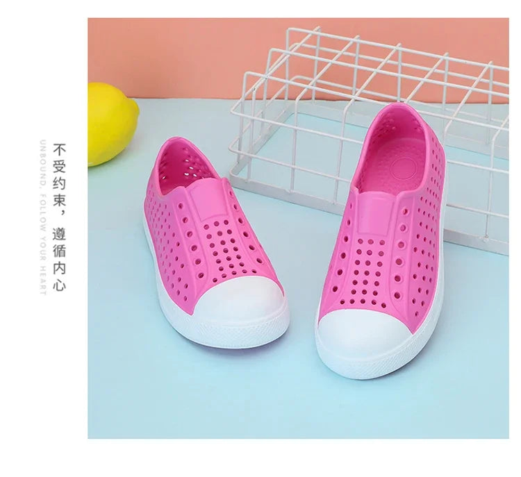 2024 New Kids Shoes Summer Breathable Quick-Drying Water Shoes with Drainage Holes Boys Girls Sandals 24-34