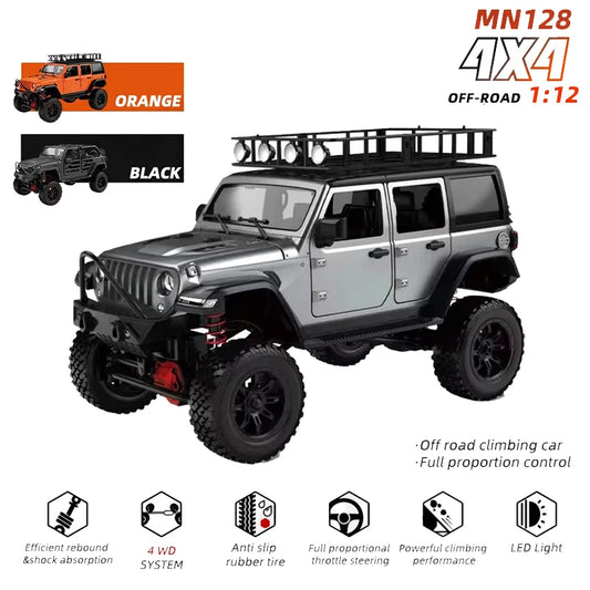 MN128 1/12 RC Car 4WD Jeep Model 2.4G Remote Control LED Light 4X4 Off Road